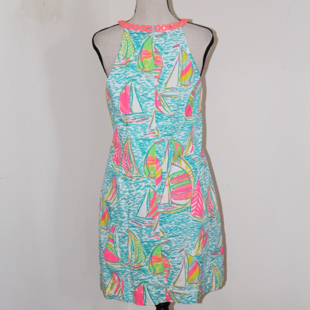 Lilly Pulitzer, Sasha Shift dress Pop Up UGotta Regatta Sailboat - Picture 4 of 12